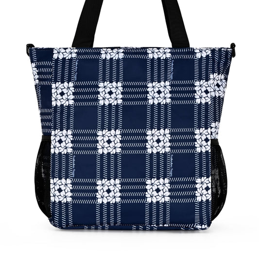 Holoholo Bag with Crossbody Strap (Puakenikeni Palaka Blue)