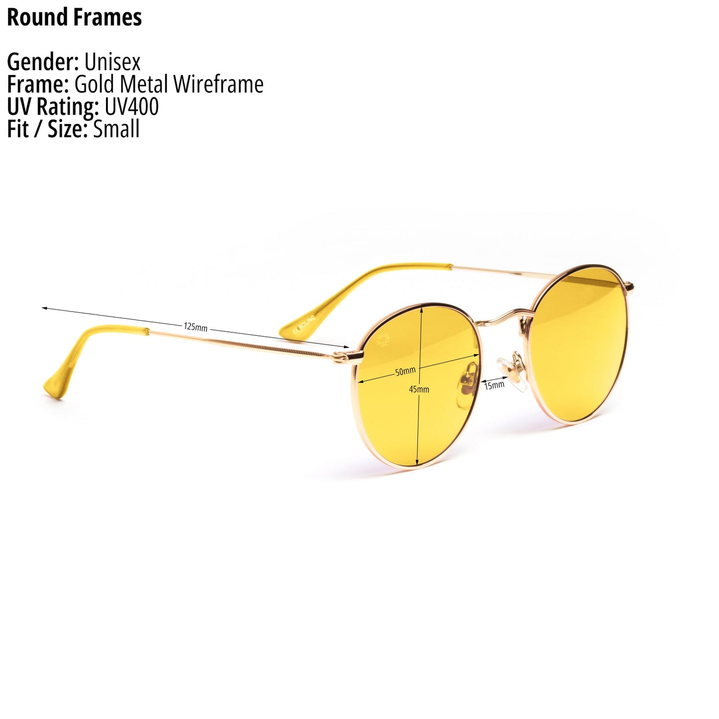 Yellow - Round Sunglasses