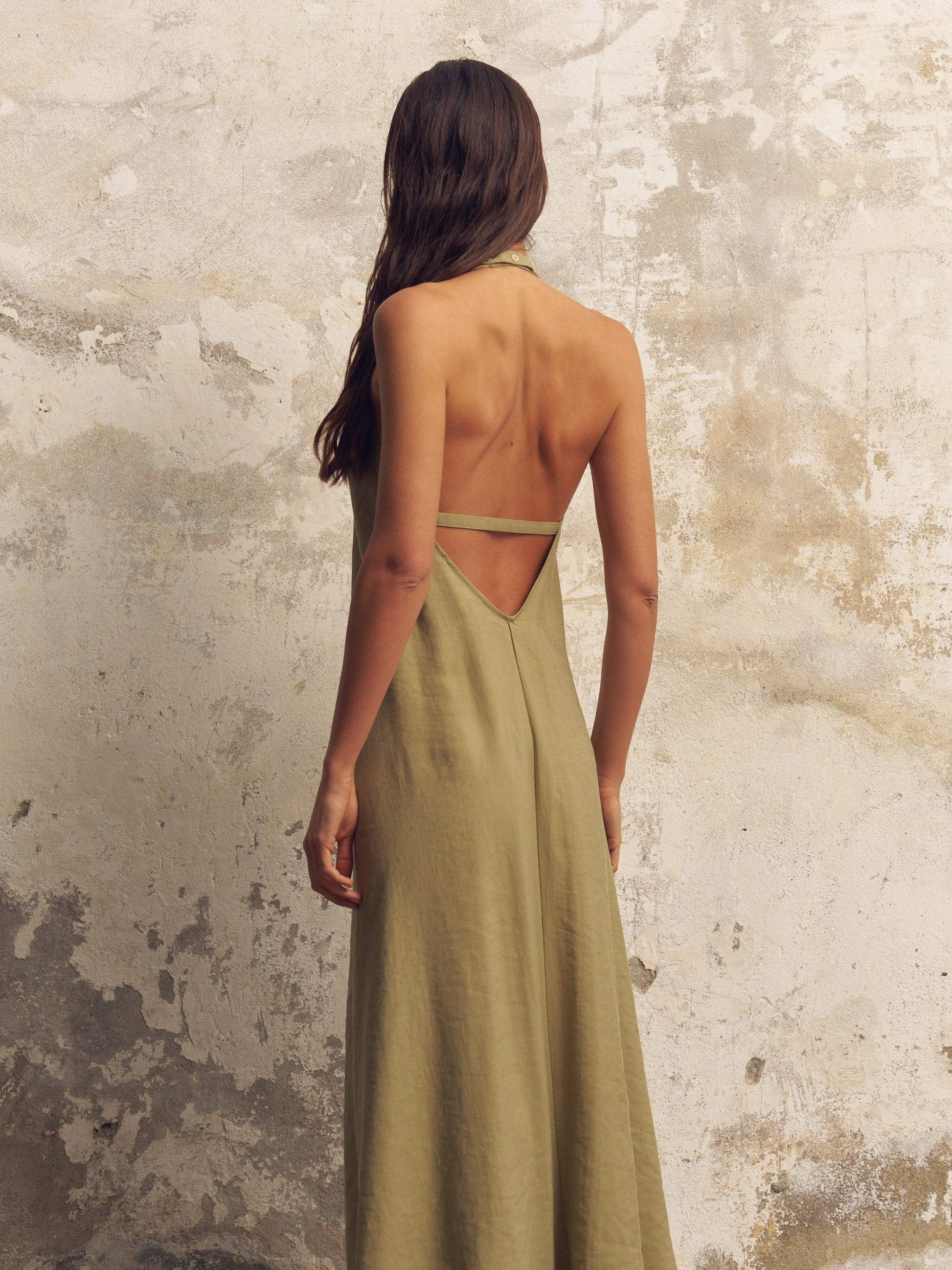 Zoe Maxi Dress - Khaki Green Khaki Green / M-L Zoe Maxi Dress - Khaki Green Khaki Green / M-L