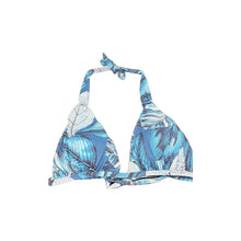 Load image into Gallery viewer, Blue Leaf halter bikini top
