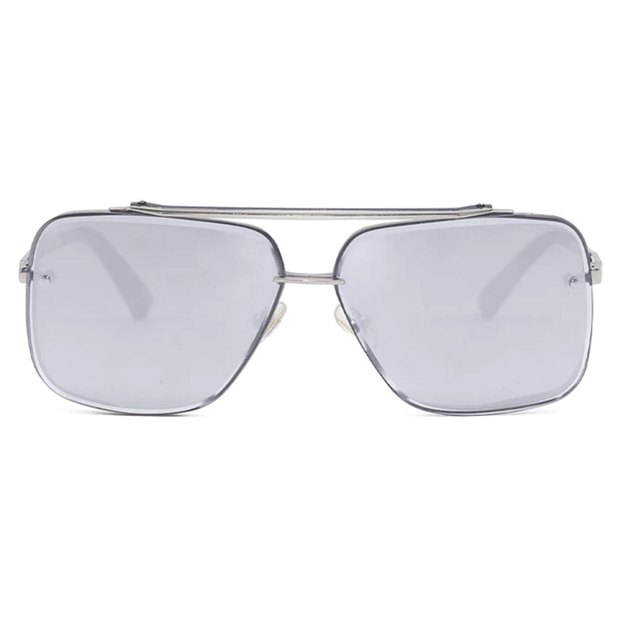 Bella - Chrome Silver Oversized Squared Aviators